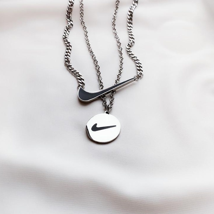 Dây Chuyền Nike Nam Thép Titan Không Gỉ 2 Lớp