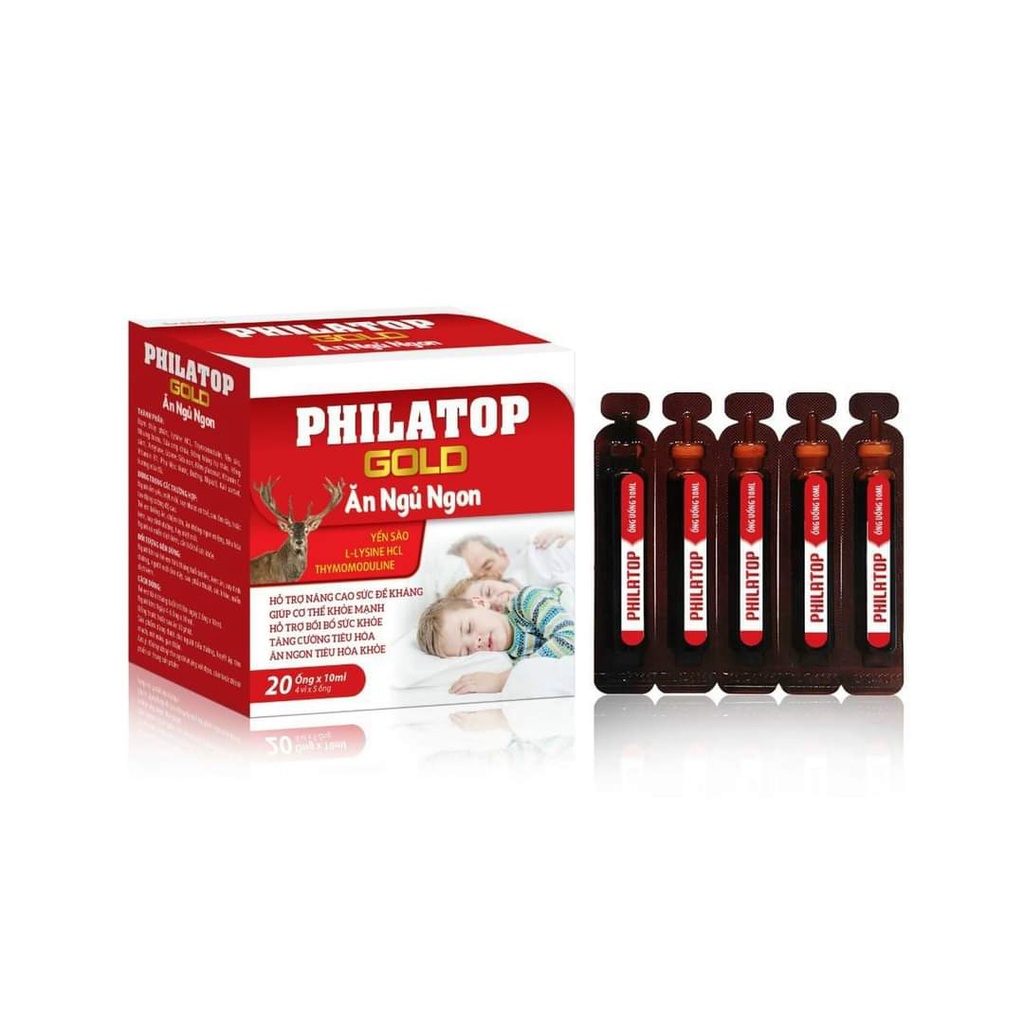 Philatop hộp 20 ống - dùng cho trẻ biếng ăn, chậm lớn, người già, tăng sức đề kháng, bổ sung chất đạm