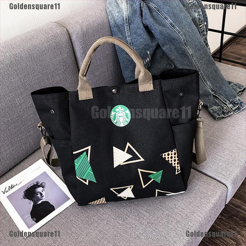 [GOLDENS] 1 x Women starbucks canvas shoulder bag handbag messenger bags