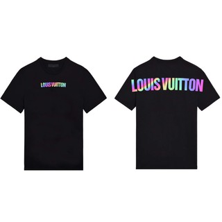 Áo thun phản quang chữ LOUISS hai mặt [FREESHIP] Áo unisex, áo thun nam nữ đen trắng from rộng, vải cotton xịn