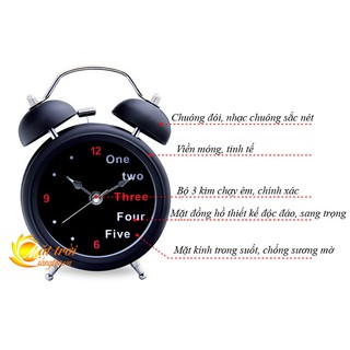 Đồng hồ báo thức cổ điển có đèn