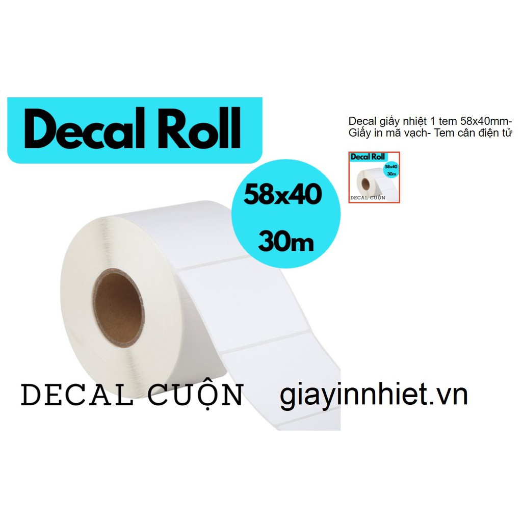 Tem cân khổ 58x40mm, 60x40mm, tem cân điện tử