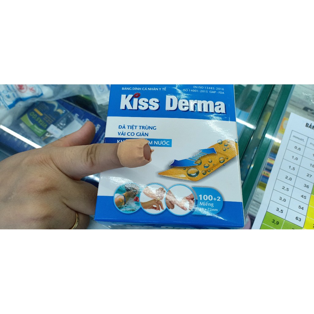 Băng Cá Nhân Siêu dính Kiss Derma 102 miếng /Hộp