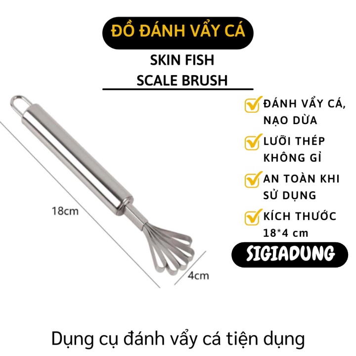 [SGD] Đánh Vảy Cá - Dụng Cụ Nạo Dừa Đa Năng 2in1 Siêu Tốc 5 Rãnh Tròn, Inox 304 Tiện Dụng 3176