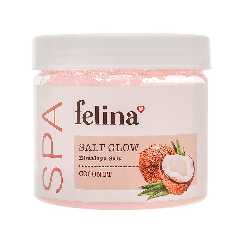 Muối Tắm Tẩy Tế Bào Chết Felina Tinh Dầu Dừa Cà Phê 500g Salt Glow