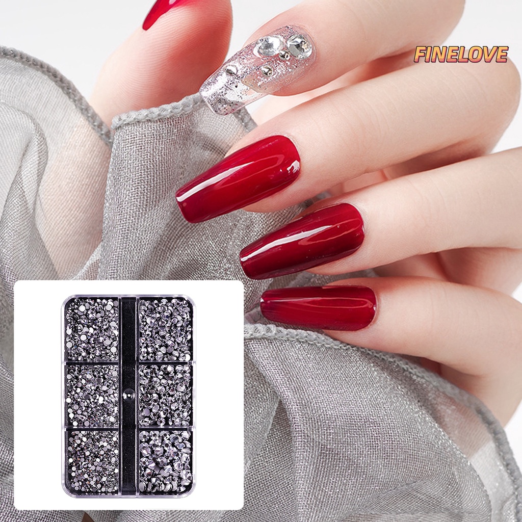 Hộp 1688 Hạt Đá 6 Ngăn Dùng Trang Trí Móng Tay / Kính DIY