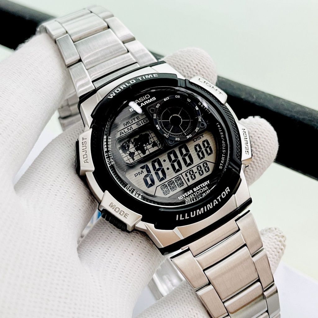Đồng hồ nam điện tử dây thép Casio AE 1000WD-1AV Bảo hành 1 năm Hyma watch