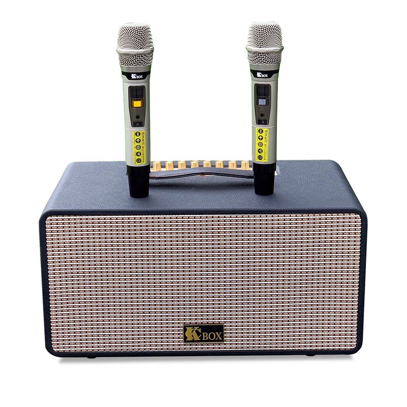 Loa kéo Karaoke bluetooth KCBOX KC270 công suất RMS 100W vỏ gỗ cực đẹp + kèm 2 micro không dây  phụ kiện 1986