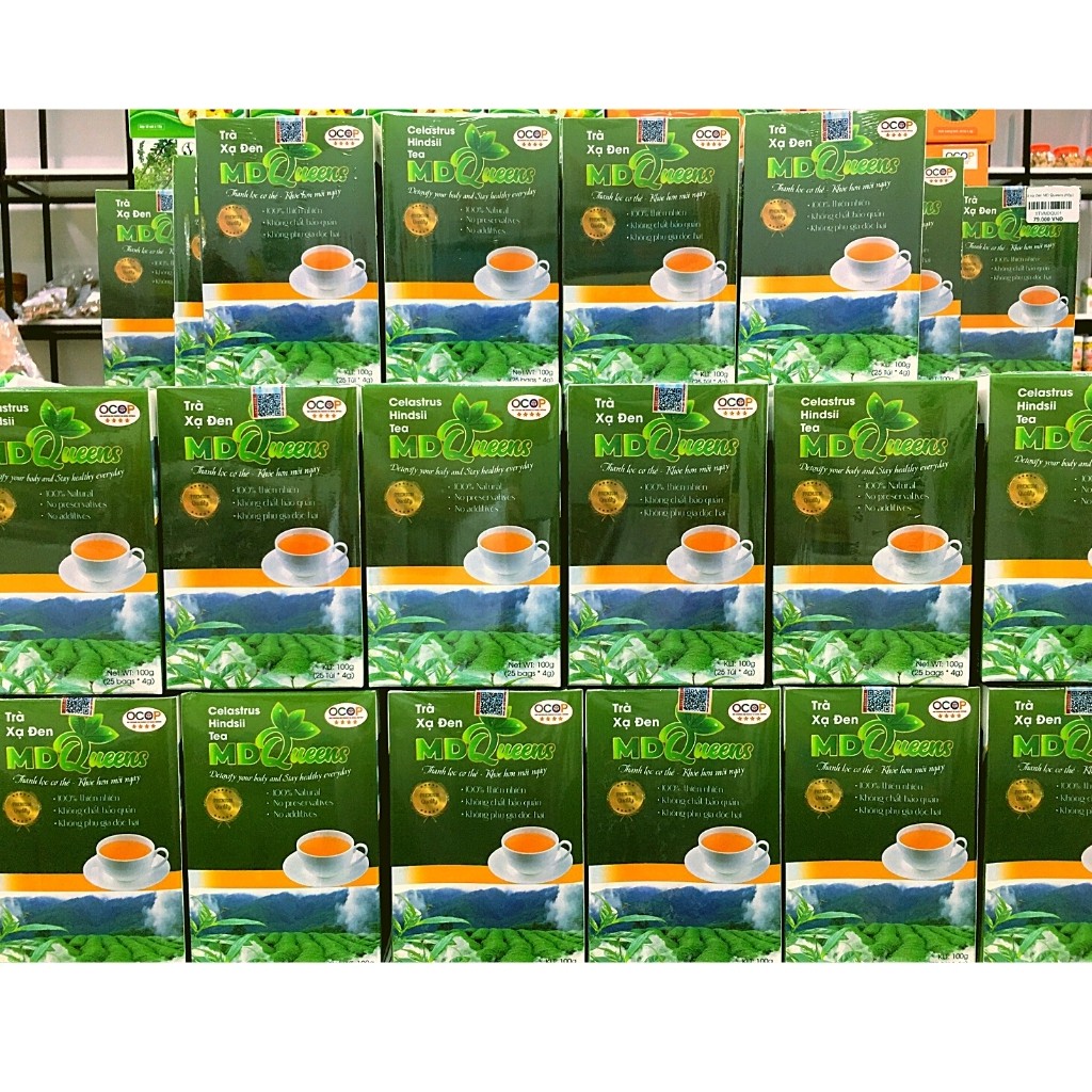 Trà xạ đen MD Queens 100% thảo dược thiên nhiên giúp ổn định huyết áp, hạ mỡ máu, men gan, thanh lọc cơ thể