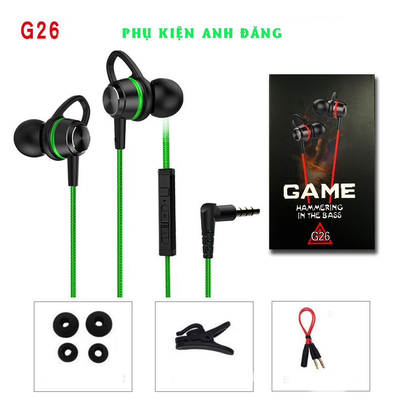 Tai Nghe Chơi Game Có Dây G26, Tai Nghe Gaming Có Mic Cho Điện Thoại Máy Tính