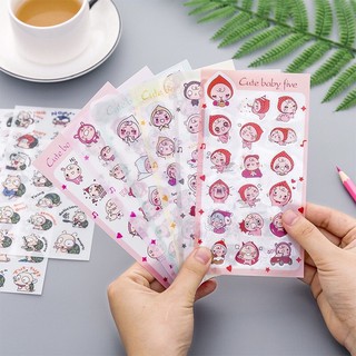 Combo 6 sticker dán trái đào, trái chanh cute