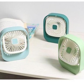 [KỊCH SÀN] Quạt mini  cầm tay tích điện để bàn  có đèn hình vuông, xoay 180 độ| Hàng chính hãng AOYI- Bh 3 tháng