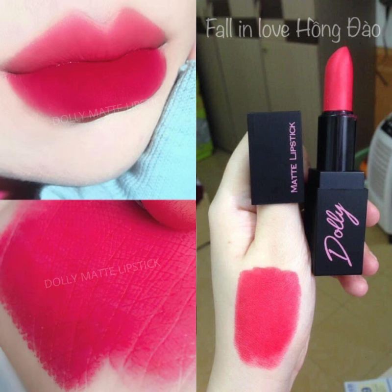 Hot Hot! [Hồng Đào ] Son Sáp Phủ Phấn Dolly Không Chì Màu Hồng đào | BigBuy360 - bigbuy360.vn