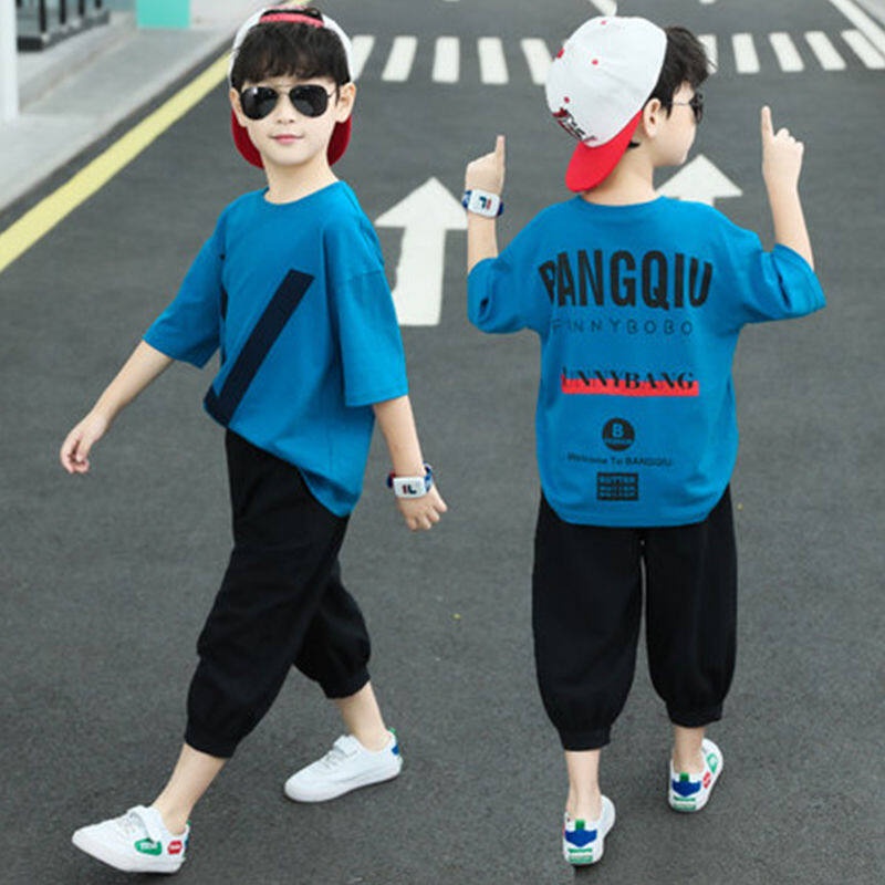 Set 2 Món Áo Thun Phối Quần Short Thời Trang Cá Tính Dành Cho Bé Trai 3-4 - 5-6 - 7-8 - 9-10 - 11-12 Tuổi Bán