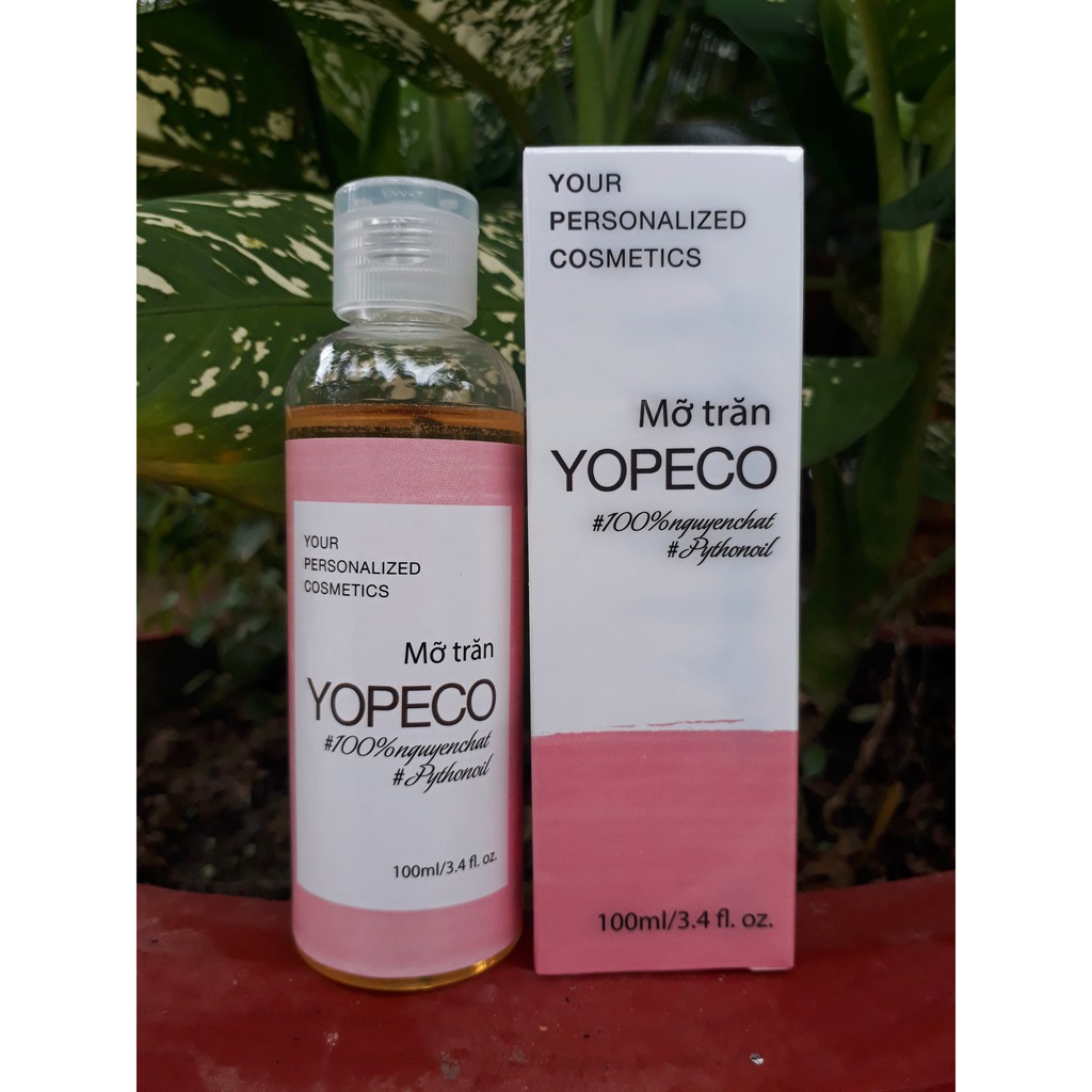 Combo 1 chai Mỡ trăn Yopeco và 2 gói Cám Gạo Cà Phê - tặng bộ dụng cụ trộn