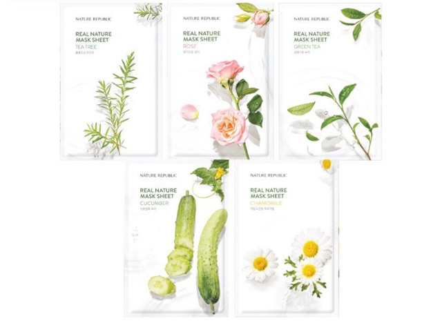 Combo 10 Mặt Nạ Dưỡng Da Nature Republic Real Nature Mask Sheet