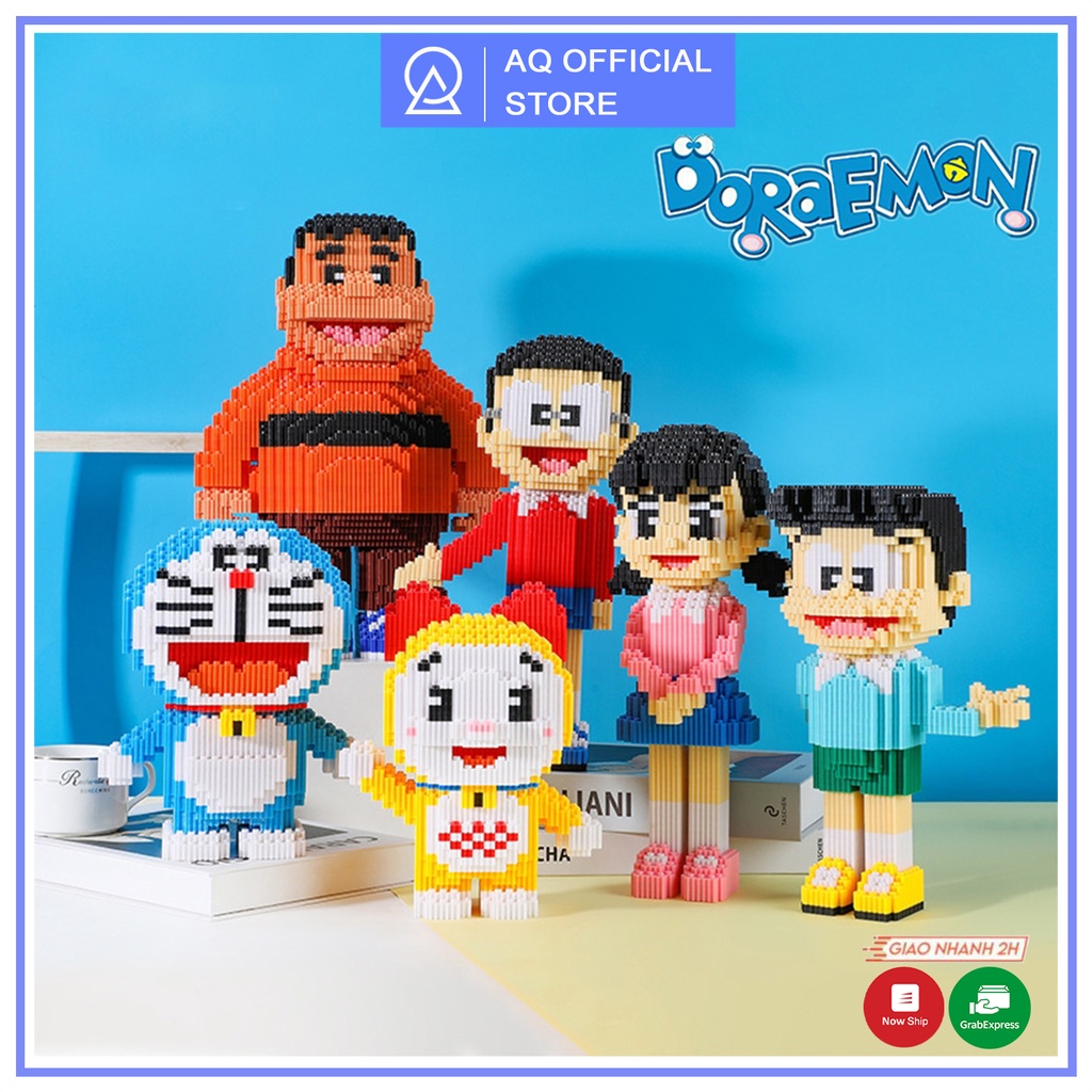 Lego 3D BST nhân vật trong phim Doremon, bộ lắp ráp mô hình Doremon, Nobita, Xuka, Chaien, Xeko