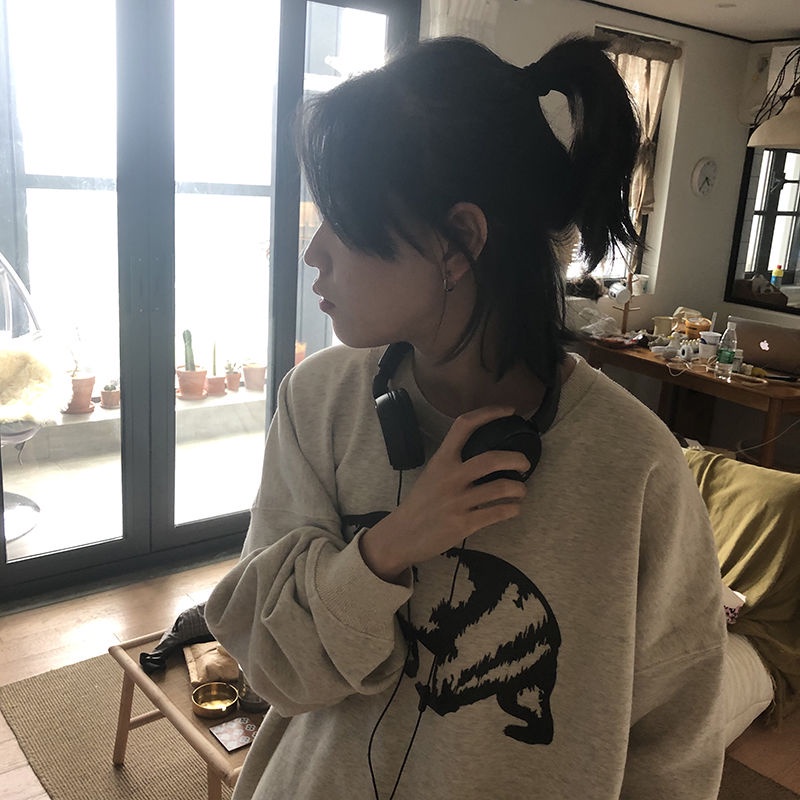 Áo Hoodie Dáng Rộng Phong Cách Hàn Quốc Dễ Phối Đồ Dành Cho Nữ