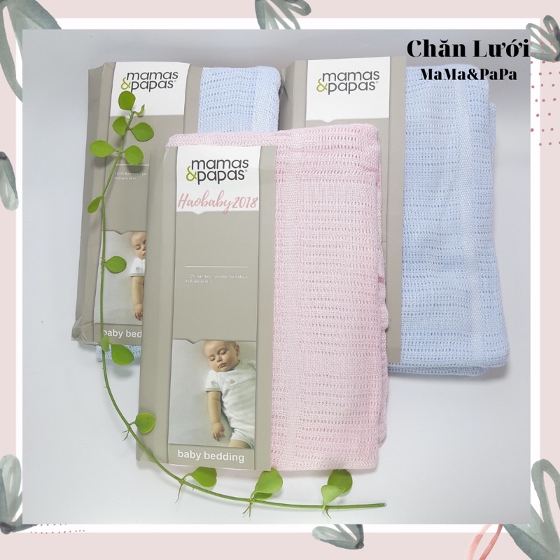 Chăn lưới Bamboo Xuất Anh cao cấp MaMas&amp;Papas thoáng khí chống ngạt cho bé - Haobaby2018