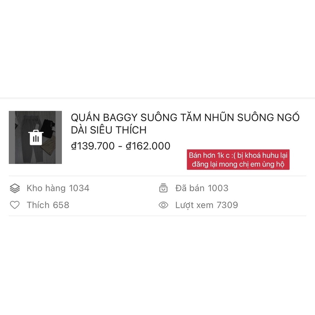 QUẦN BAGGY SUÔNG TĂM NHŨN NGỐ DÀI SIÊU THÍCH
