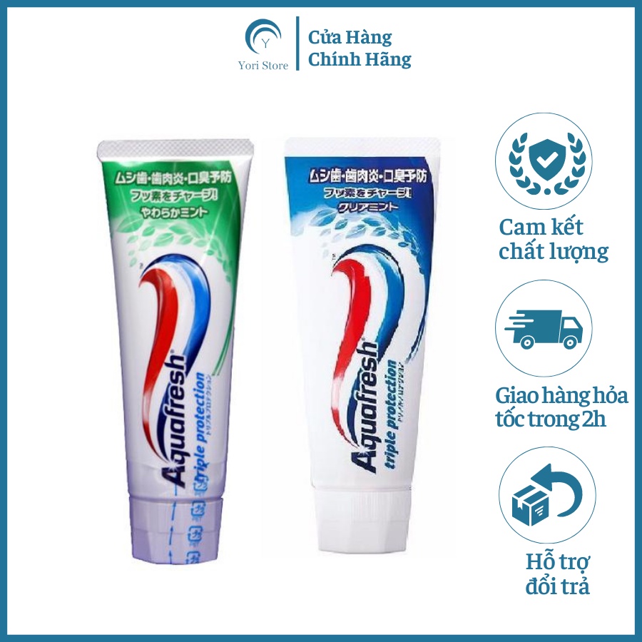 Kem đánh răng Aquafresh Nhật Bản bảo vệ răng gấp 3 lần Tuýp 20g