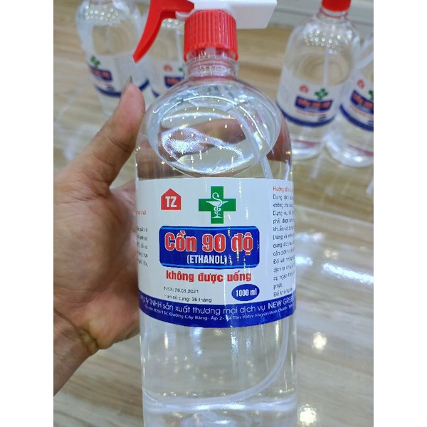 Cồn Sát Khử Trùng Y Tế 90 ĐỘ 1000ML giệt Khuẩn 99% An Toàn Cho Da