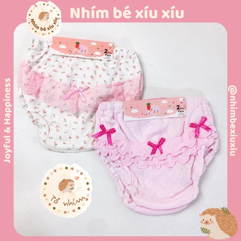 Quần chip/Quần lót thông hơi viền ren điệu đà cho bé gái (7-22.5 kg) nhimbexiuxiu