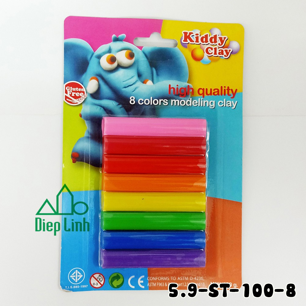 Bộ đất sét nặn 12 màu Kiddy Clay Thái Lan