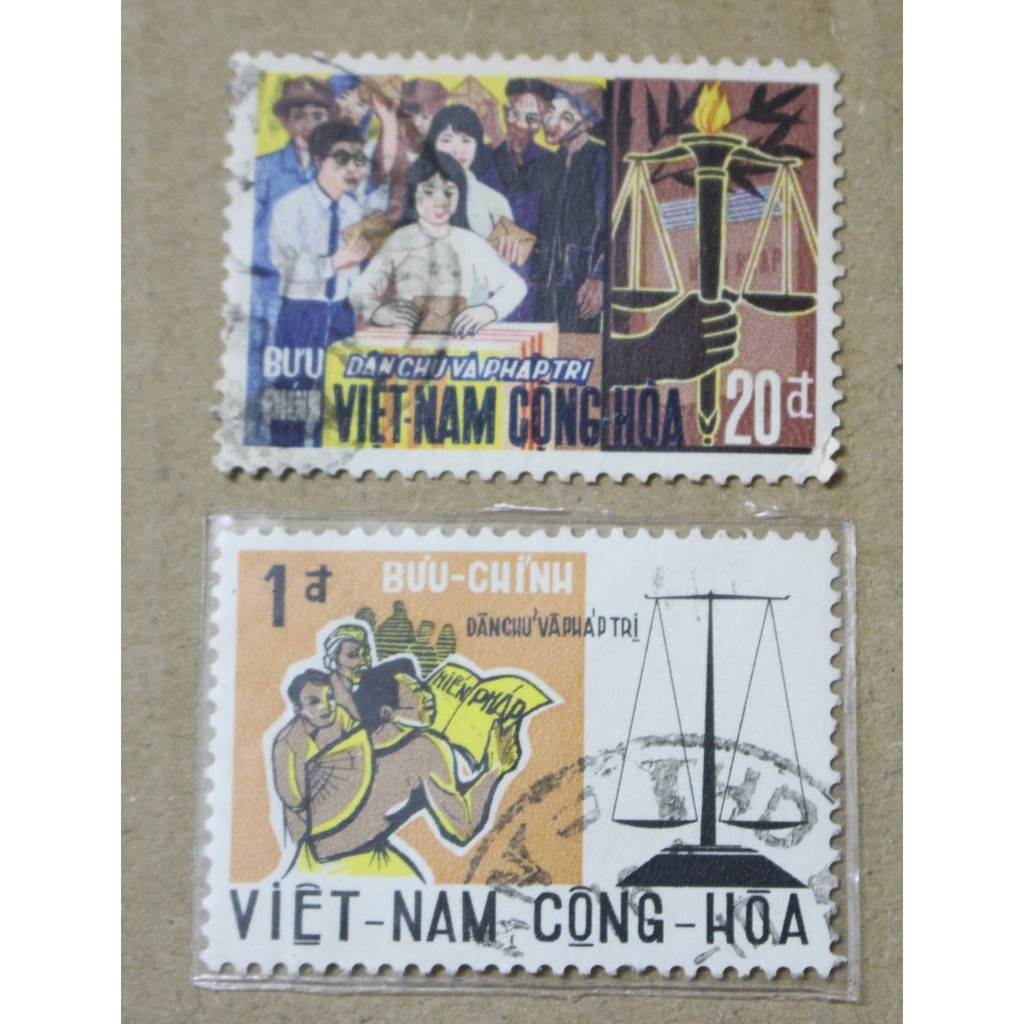 Tem sưu tập Tem Chết thực gửi Việt Nam Cộng Hòa Dân chủ và pháp trị 1969 ( 2 tem )