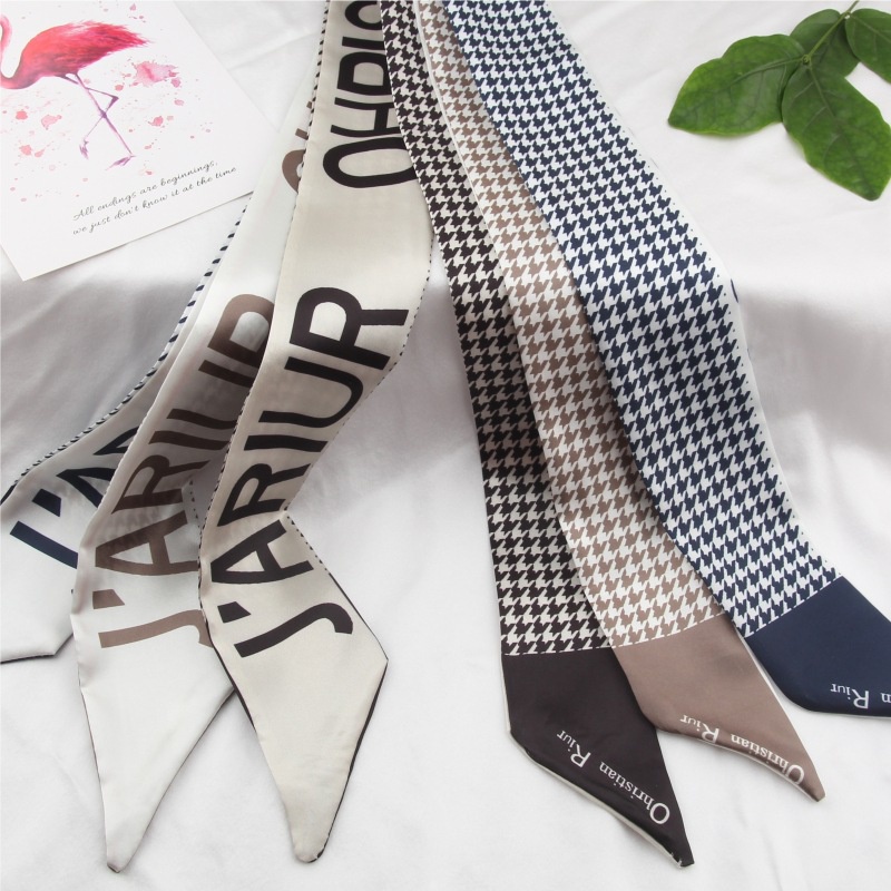 Khăn Quàng Cổ Nhỏ Bằng Lụa Có Dây Ruy Băng Cho Nữ