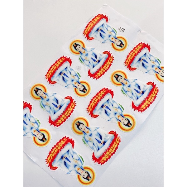 Decal tem nổi Mẹ quan âm màu dương size 9x6.5cm, dán trang trí xe máy, ô tô, mũ bảo hiểm chống thấm nước, chống bay màu