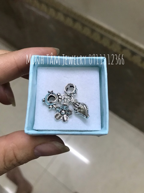 Charm bạc Thái hình Ốc, Hoa,Cá bạc 925 Minh Tâm Jewelry