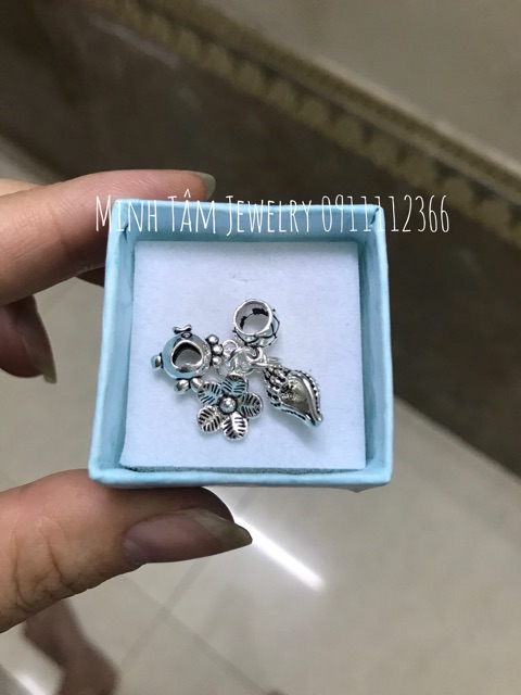 Charm rơi bạc Thái Ốc, Hoa,Cá