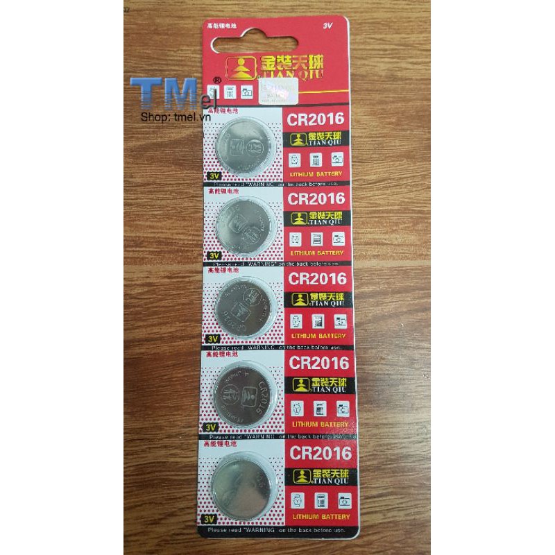 Vỉ pin lithium CR2016, pin cúc áo