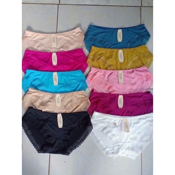 (5866) combo 10 quần lót thông hơi ren ống đẹp chất siêu mát