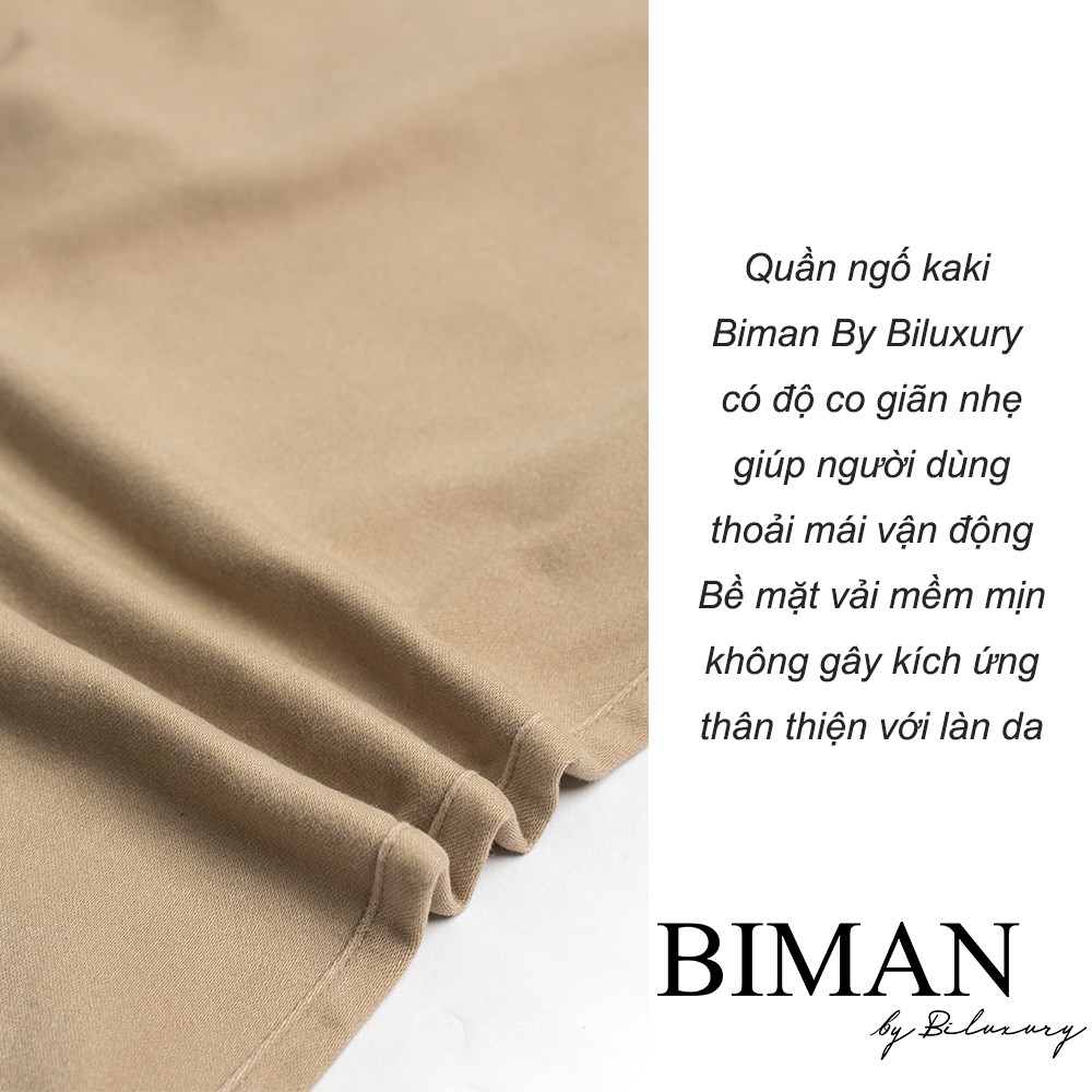 Quần đùi nam Biman By Biluxury kaki short ngố cạp chun khoá cúc tiện dụng lịch lãm 5QNKB002BEV | BigBuy360 - bigbuy360.vn
