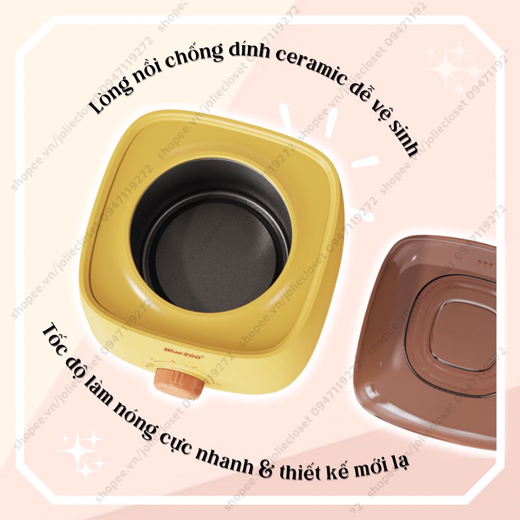 [ĐỘC QUYỀN] Nồi nấu sáp wax lông chống dính ceramic nhập khẩu cao cấp tặng 50gr sáp wax lông hard wax beans và que gỗ