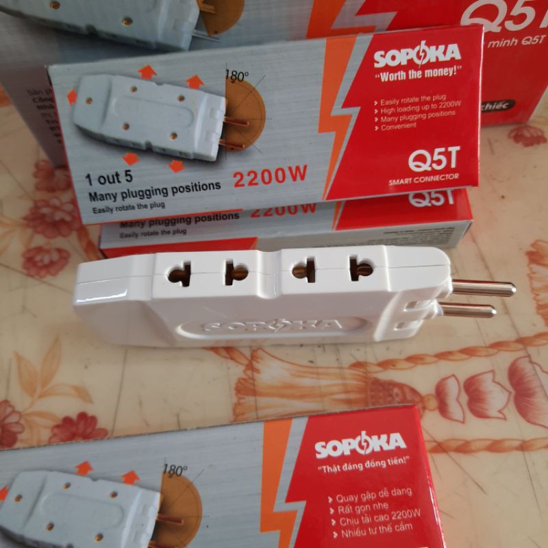 Đầu Chia 5 Siêu Gọn Sopoka ( 1 ra 5 công suất 2200w )