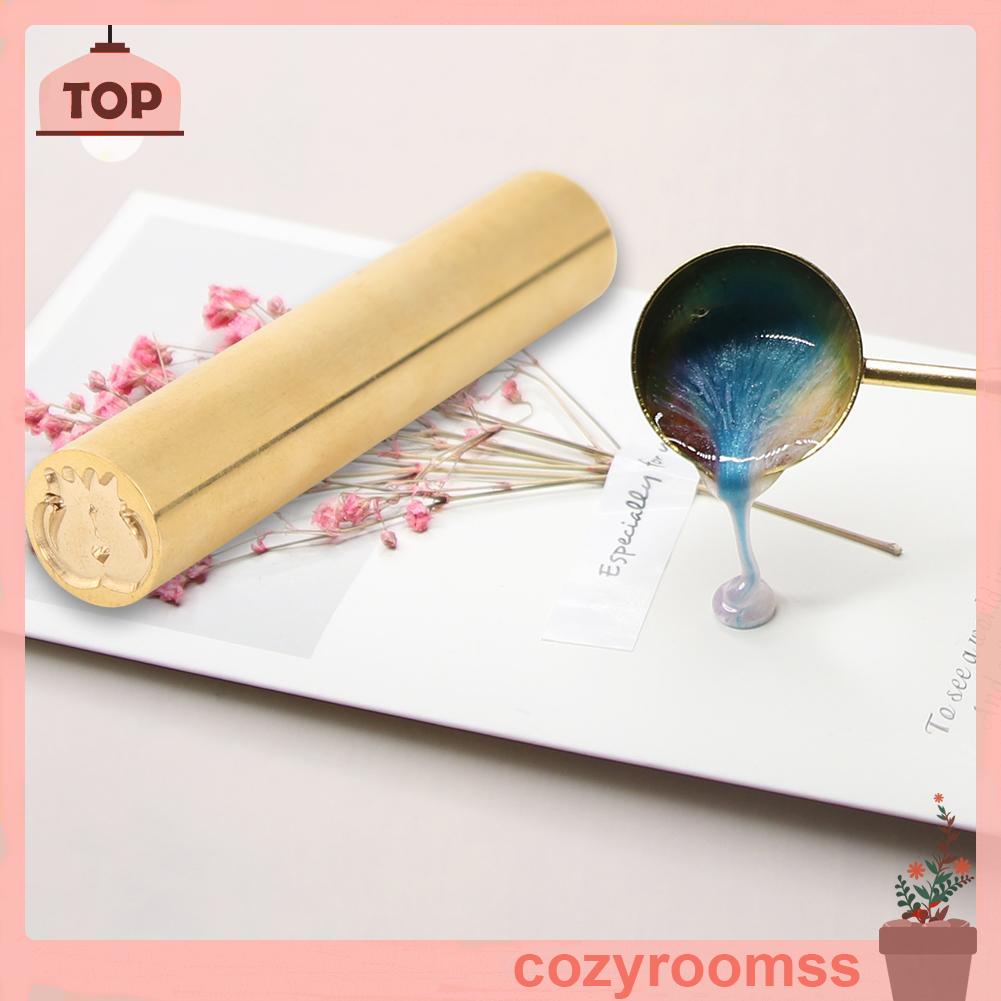 Con dấu niêm phong bì thư bằng đồng thau hình trụ cổ điển DIY