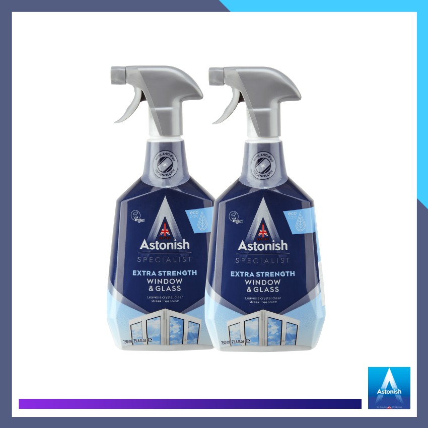 Nước lau kính ASTONISH cửa sổ vách kính nhà tắm chai lớn 750ml chùi sạch bụi bẩn ố vàng C6950