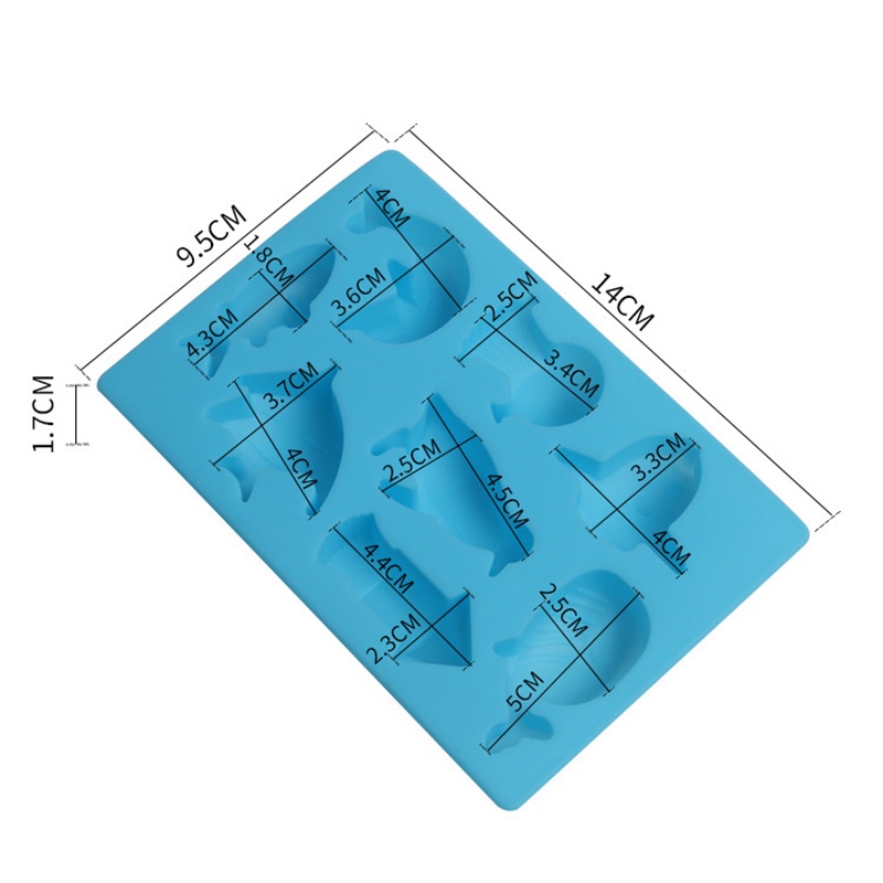 Khuôn silicone làm bánh sô cô la hình cá voi/ sao biển 8 lỗ