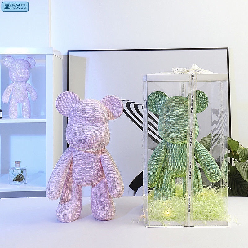 Hộp Quà Tặng ,đựng Gấu +1dây Ruy băng + +đèn +  Size 17*17*28
