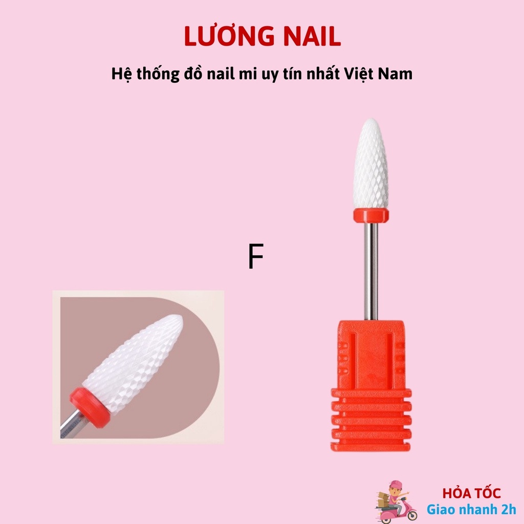 Đầu mài sứ nail đầu mài phá gel đầu mài mịn móng