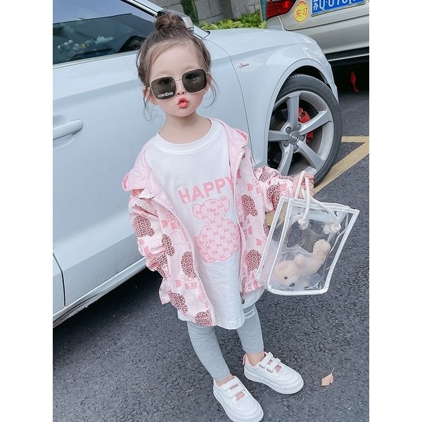 Áo khoác gió phong cách Hàn Quốc cho bé gái