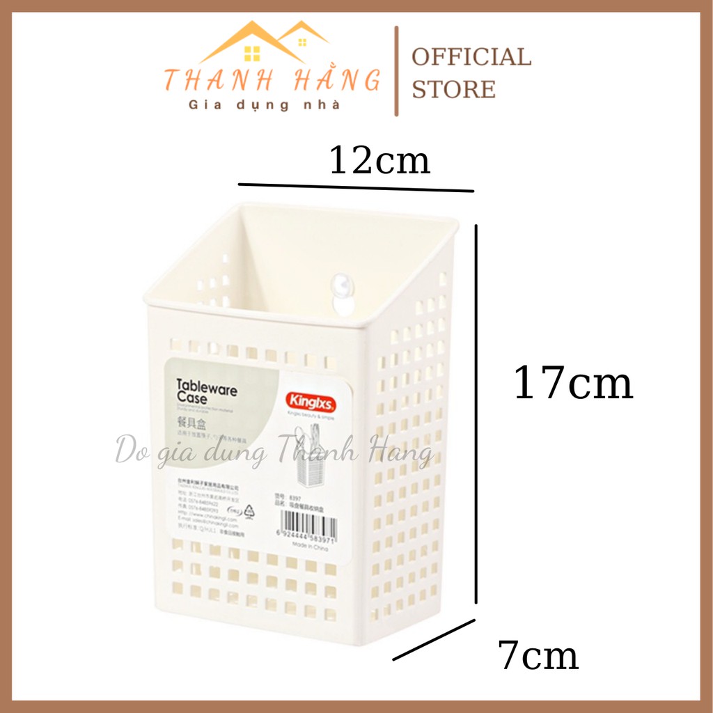 Giỏ đựng đũa thìa nhựa freeship màu hồng,xanh, trắng kệ hít tường