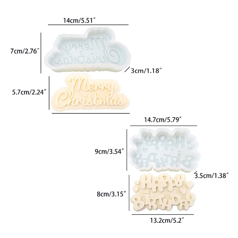 Khuôn Silicone Làm Bánh Cupcake Hình Chữ Happy Birthday