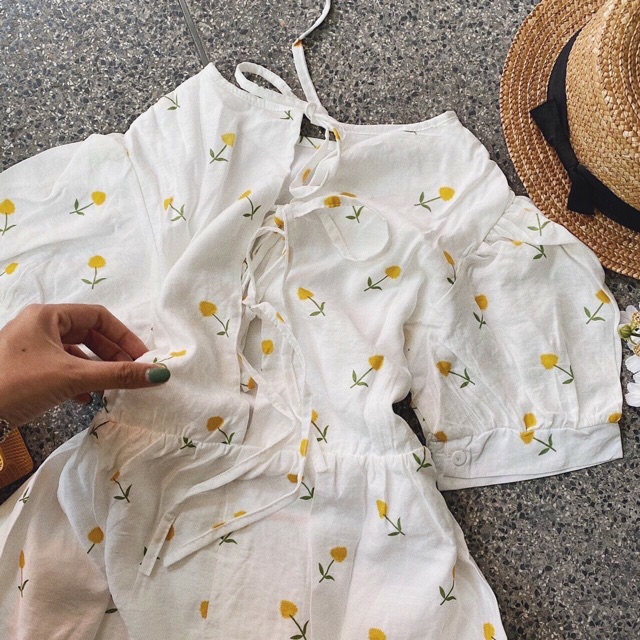 {Freeship} Đầm Trắng Hoa nhí Đầm Tay Phồng Đầm xoè nhẹ Đầm đuôi cá | BigBuy360 - bigbuy360.vn