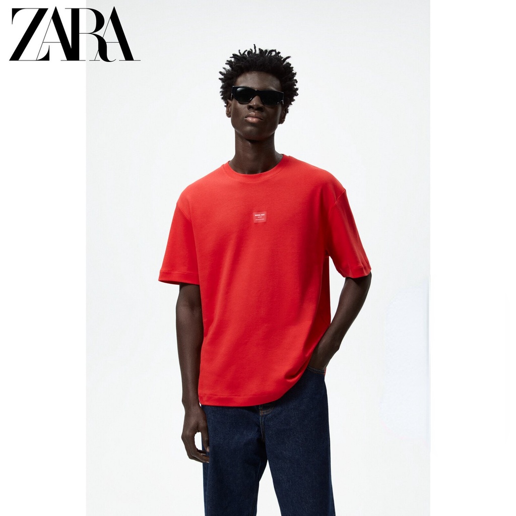Zara Áo Thun cotton In Hình unisex Mới