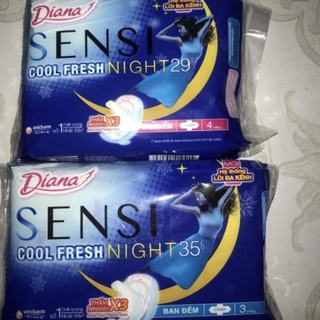 Băng vệ sinh Diana cool fresh ban đêm 29 cm và 35 cm
