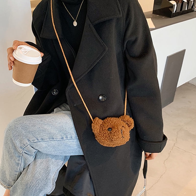 Túi đeo chéo hình gấu bông thời trang dễ thương cho nữ